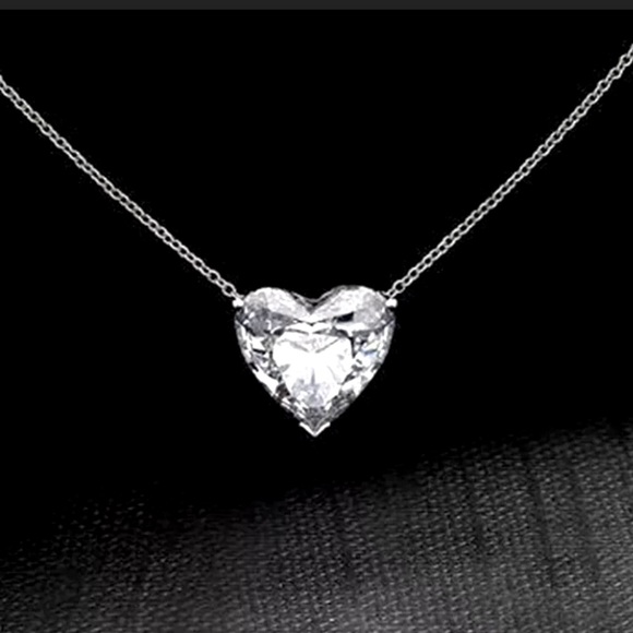 Huitan Jewelry - The Bubble Heart white sapphire ❤️ 925 Pendant necklace